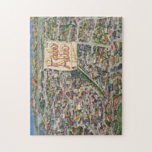 Palo Alto, Californische kaart Legpuzzel (Verticaal)