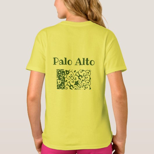 Palo Alto met decoratieve naam stad T-shirt (Achterkant)