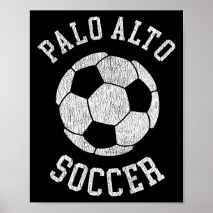 Palo Alto Voetbal Retro Versleten 90's Vintage  Poster