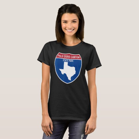 Palo Duro Canyon State Park Texas Highway Vakantie T-shirt (Voorkant volledig)