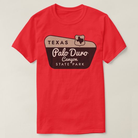 Palo Duro Canyon State Park Texas Welkomstbord T-shirt (Design voorkant)