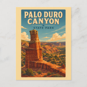 Palo Duro Canyon Texas Illustratie Reis Kunst Briefkaart