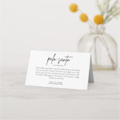 Palo Santo Bruiloft Favor Place Card Plaatskaartje (Voorkant)