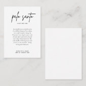 Palo Santo Bruiloft Favor Place Card Plaatskaartje (Voorkant / Achterkant)