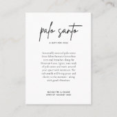 Palo Santo Bruiloft Favor Place Card Plaatskaartje (Voorkant)