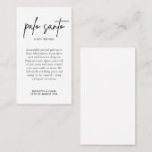 Palo Santo bruiloft gunst Kaart (Voorkant / Achterkant)