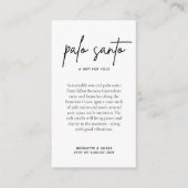 Palo Santo bruiloft gunst Kaart (Voorkant)