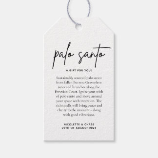 Palo Santo bruiloft gunst Kaart Cadeaulabel
