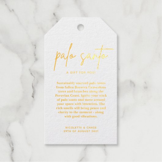Palo Santo bruiloft gunst Kaart Cadeaulabels (Voorkant)