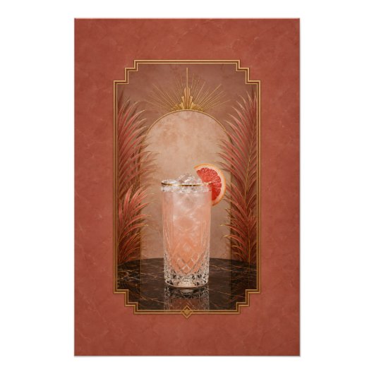 Paloma Art Deco Poster | Bar Kunst (Voorkant)