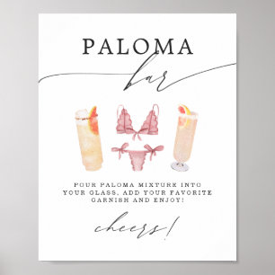 Paloma bar Slipje & Palomas Vrijgezellenfeest Poster