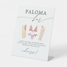 Paloma bar | Slipje & Palomas Vrijgezellenfeest Reclamebord Met Voetstuk