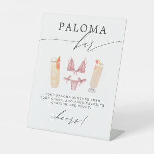 Paloma bar Slipje & Palomas Vrijgezellenfeest Reclamebord Met Voetstuk