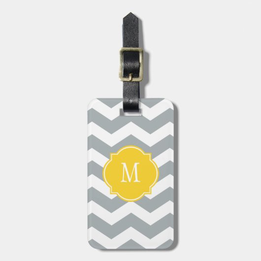Paloma en White Chevron Monogram Bagagelabel (Voorkant verticaal)