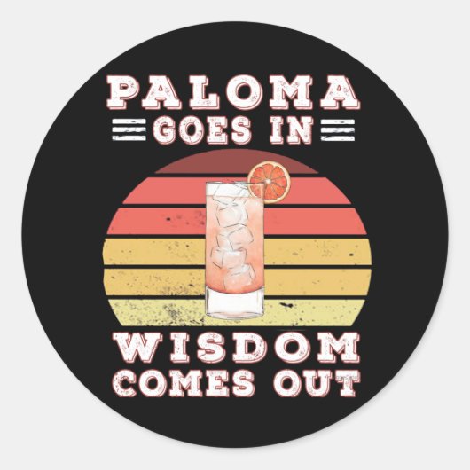 Paloma gaat in wijsheid uit ronde sticker (Voorkant)