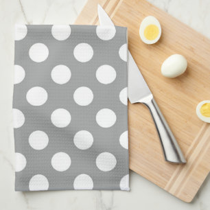 Paloma Gray en White Polka Dot Kitchen Towel Theedoek