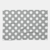 Paloma Gray en White Polka Dot Kitchen Towel Theedoek (Horizontaal)