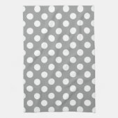 Paloma Gray en White Polka Dot Kitchen Towel Theedoek (Verticaal)