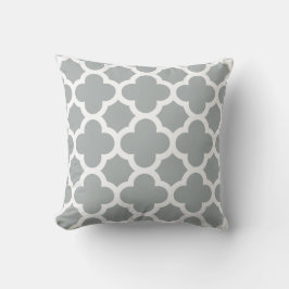 Paloma Gray Quatrefoil Pillow Kussen