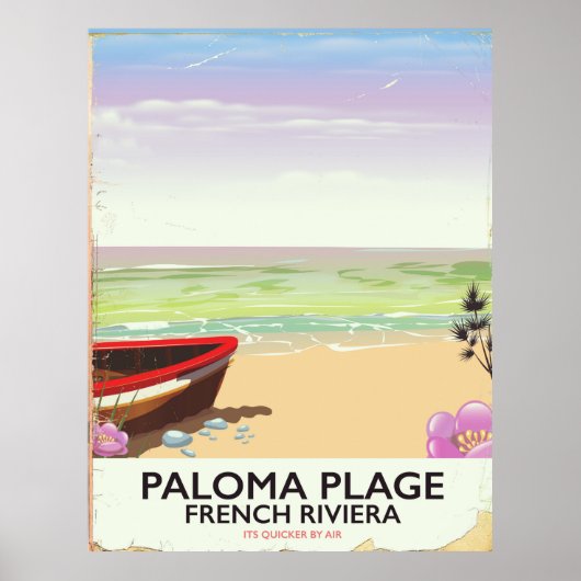 Paloma Plage, Franse reisposter Riviera Poster (Voorkant)