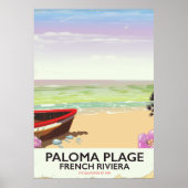 Paloma Plage, Franse reisposter Riviera Poster (Voorkant)