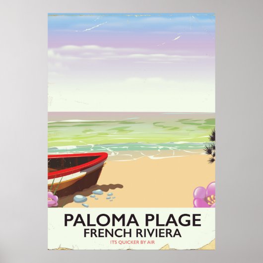 Paloma Plage, Franse reisposter Riviera Poster (Voorkant)