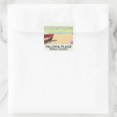Paloma Plage, Franse reisposter Riviera Vierkante Sticker (Tas)
