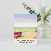 Paloma Plage, Franse Rivièra reisposter Briefkaart (Staand voorkant)