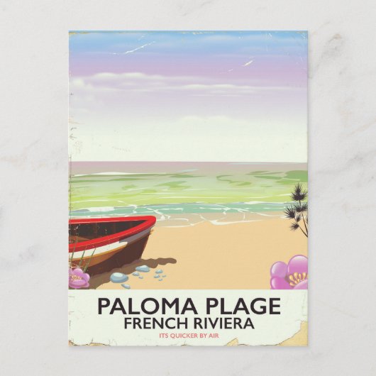 Paloma Plage, Franse Rivièra reisposter Briefkaart (Voorkant)
