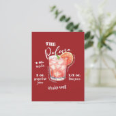 Paloma Recept Cocktail Mixology Art Briefkaart (Staand voorkant)