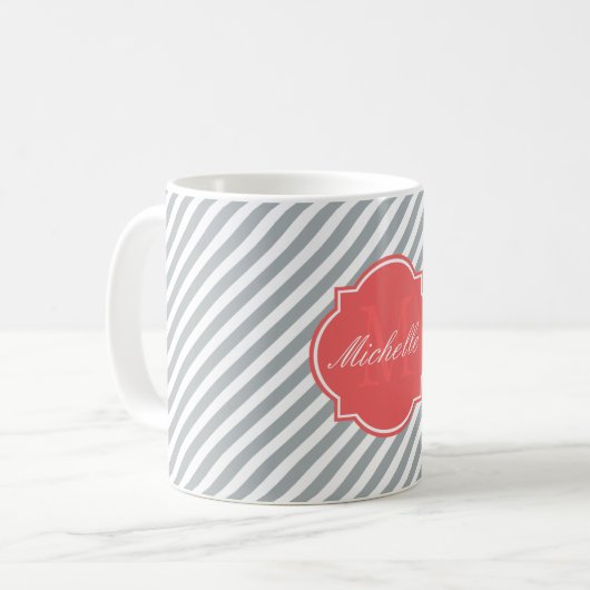 Paloma Stripe Monogram Mok (Voorkant links)