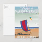 Palombaggia Beach, Franse reisposter Briefkaart (Voorkant / Achterkant)
