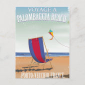 Palombaggia Beach, Franse reisposter Briefkaart (Voorkant)