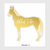  Palomino Akhal Teke Horse Silhouette Sticker (Vel)