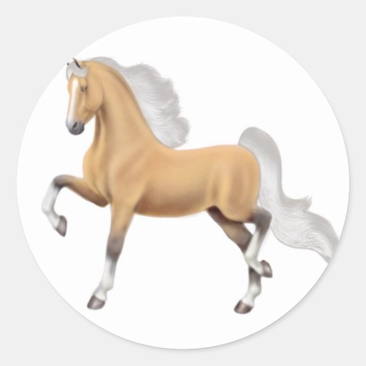 Palomino Amerikaanse Saddlebred Sticker (Voorkant)