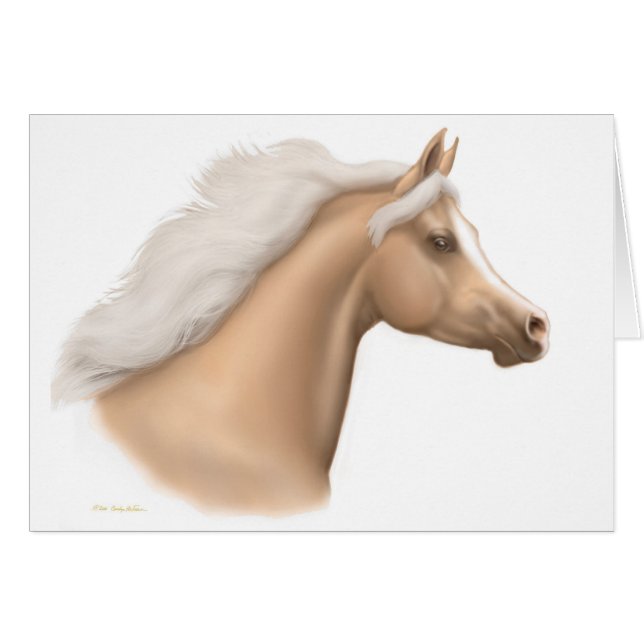 Palomino Arabian Horse Card (Voorkant Horizontaal)