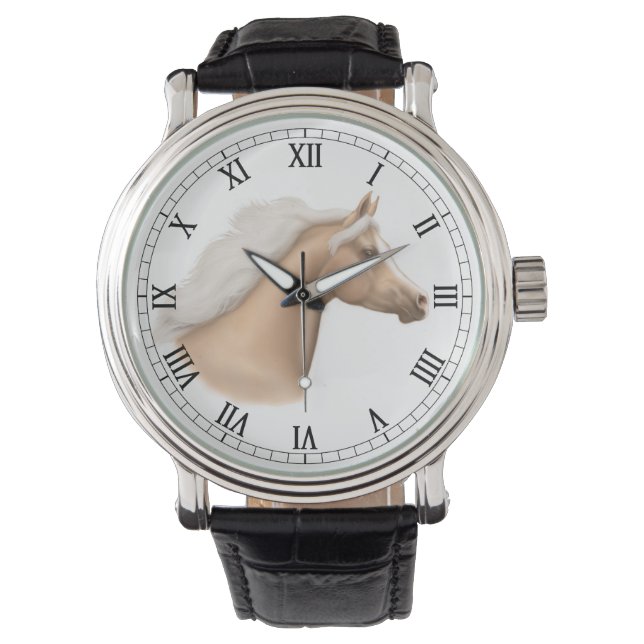 Palomino Arabische Horse Watch Horloge (Voorkant)