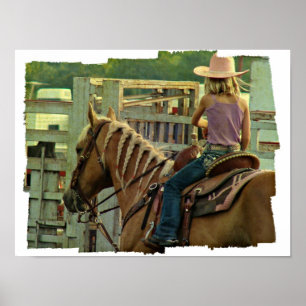 Palomino Barrrel Horse Poster