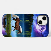 Palomino Belgian Horse onder een Paarse sterrenhem Case-Mate iPhone Case (Achterkant (horizontaal))