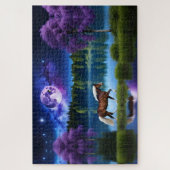 Palomino Belgian Horse onder een Paarse sterrenhem Legpuzzel (Verticaal)