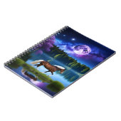 Palomino Belgian Horse onder een Paarse sterrenhem Notitieboek (Linkerzijde)