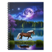 Palomino Belgian Horse onder een Paarse sterrenhem Notitieboek (Voorkant)