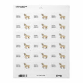 Palomino Cartoon Drafthengst & Aangepaste Tekst Etiket (Full Sheet)