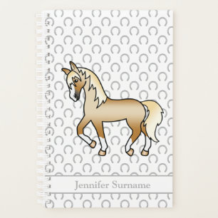 Palomino Cartoon Dravend Paard & Aangepaste Tekst Planner