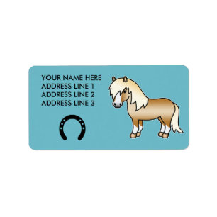 Palomino Cartoon Shetlandpony Etiket