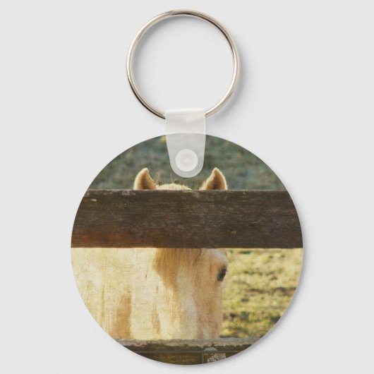 Palomino door hek sleutelhanger (Voorkant)