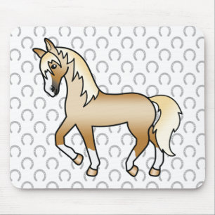 Palomino Drafthengst Mooie Cartoon Illustratie Muismat