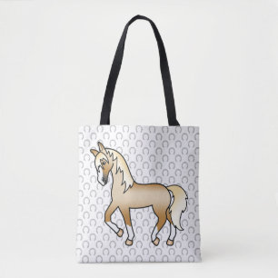Palomino Drafthengst Mooie Cartoon Illustratie Tote Bag