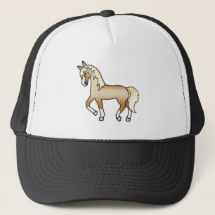 Palomino Drafthengst Mooie Cartoon Illustratie Trucker Pet