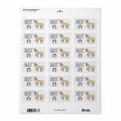 Palomino Dravende Cartoon Paard Etiket (Full Sheet)